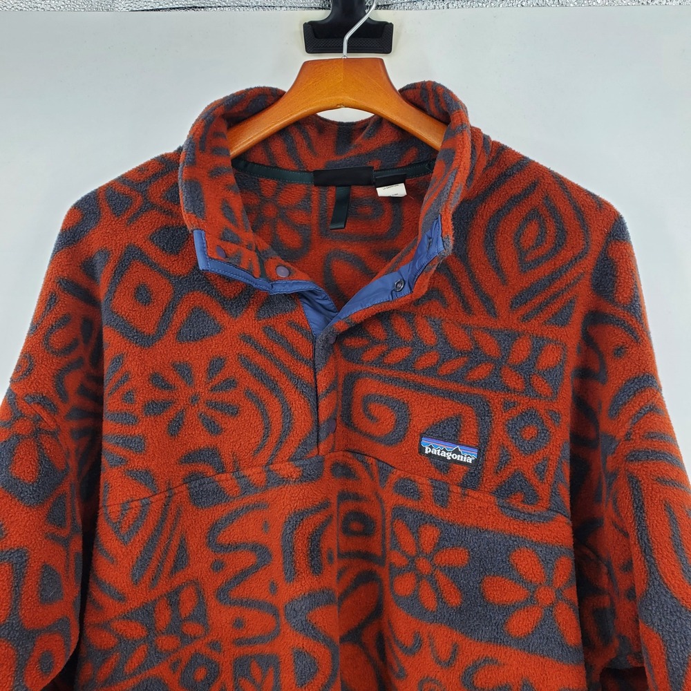 Vintage 1995 Patagonia Island Block Copper Synchilla Snap-T Fleece XL Canada 90s - Picture 11 of 15